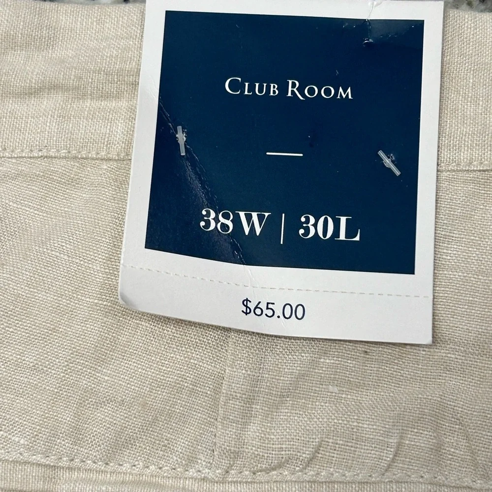 Club Room Men’s Luxury Series 100% Linen‎ Pants NWT 38x30